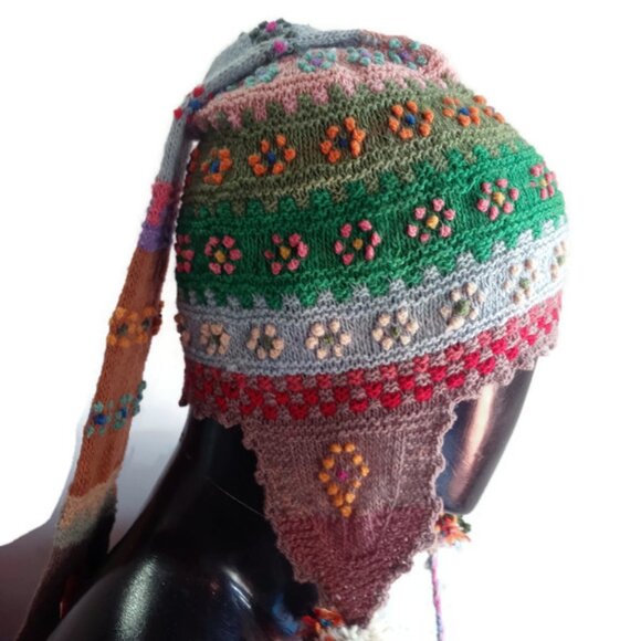 Unisex Beanie Knitted Wool Sheep Geometric Figures Winter